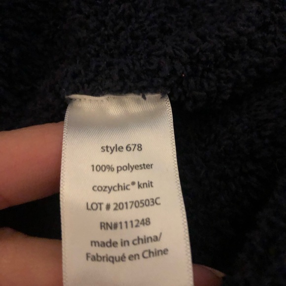 EUC Barefoot Dreams Cozy Chic Baha hoodie Navy size 1 or Small - Picture 7 of 8